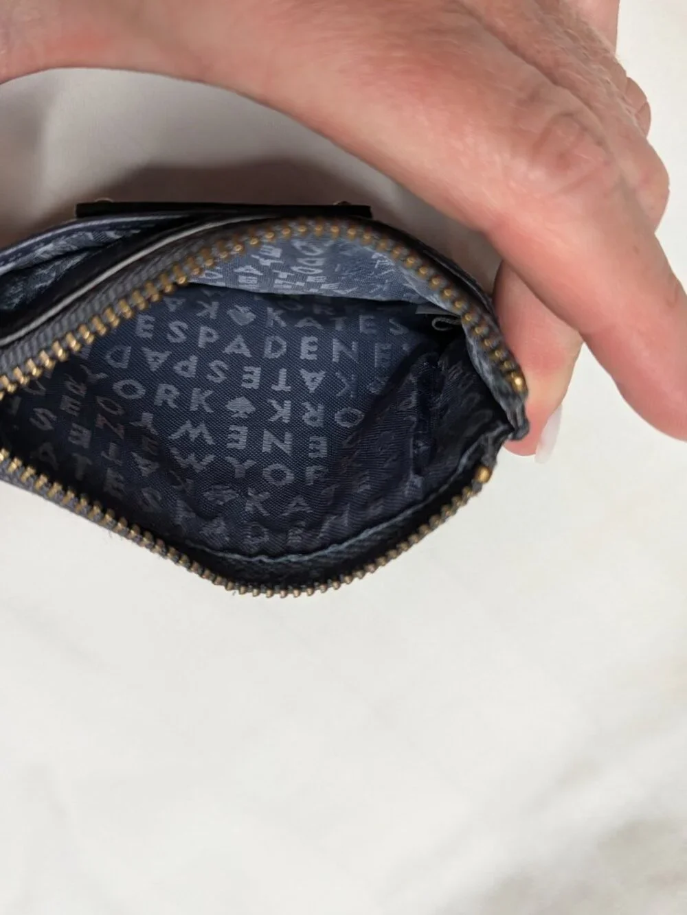 Kate Spade Grove Street Millie Crossbody bag in Gray-Blue, matching change purse